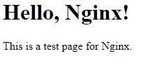 test page for nginx