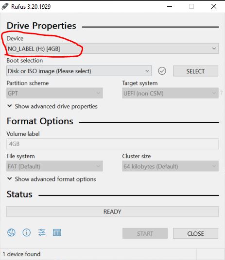 Select Storage Device