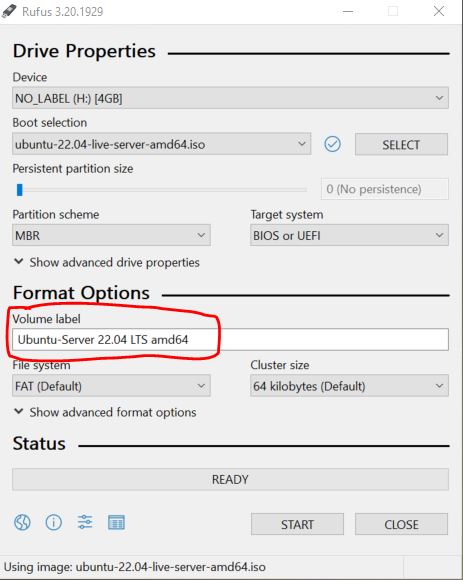 Create a Volume Label (optional)