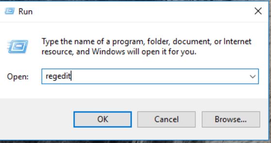 open regedit run dialog