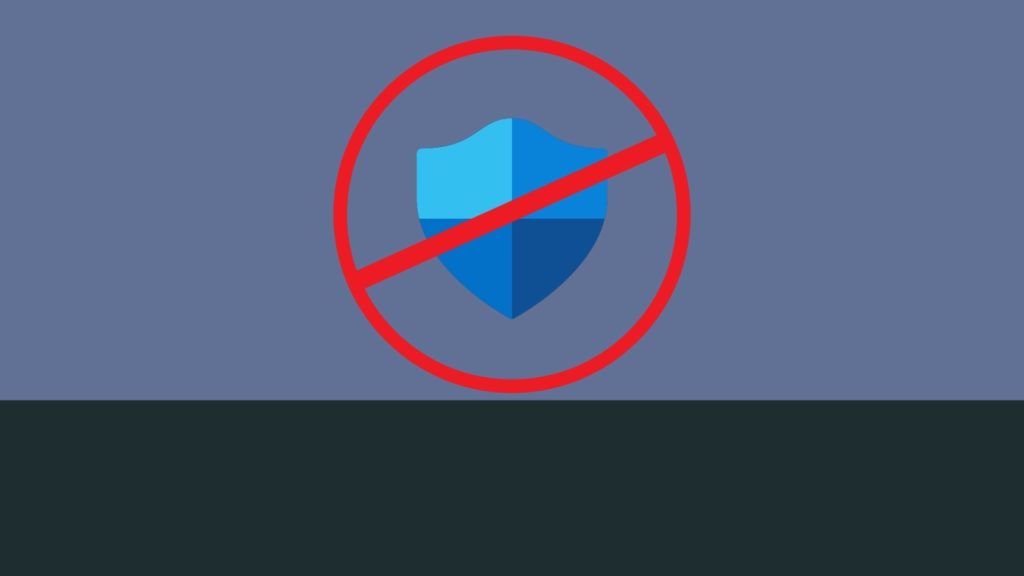 Disabling Windows Defender on Windows 10. Crossed out Defender logo.