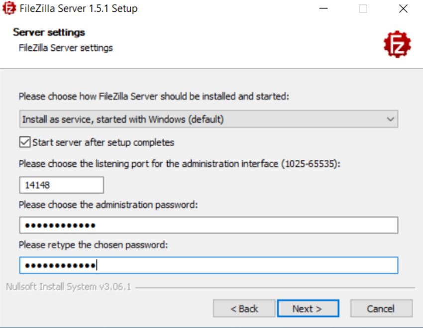 set a default admin password