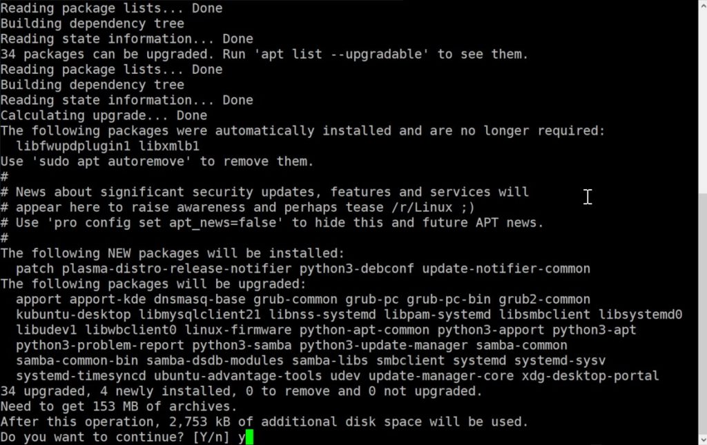 update and upgrade ubuntu