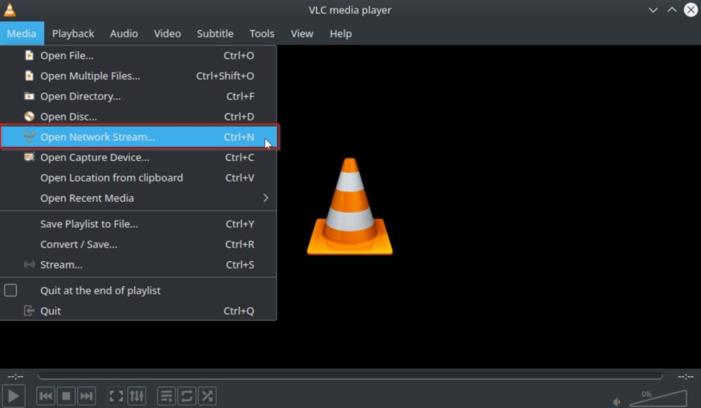 open network stream vlc