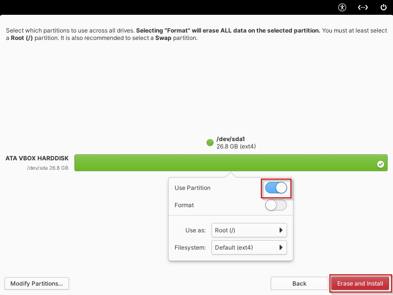 choose Elementary OS partition