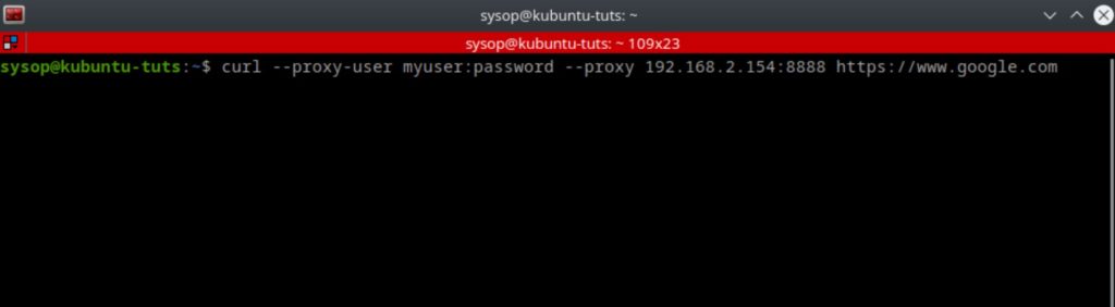 test the proxy with curl