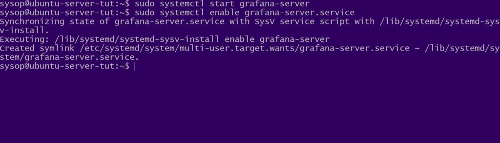 enable and start grafana service