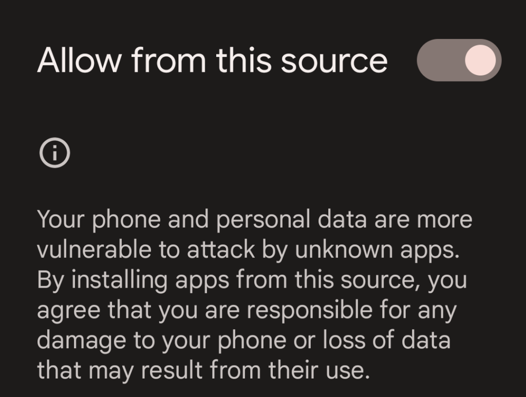 allow trusted sources in android